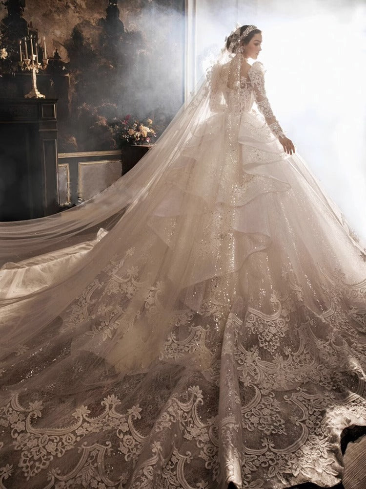 Heavy Industry European-style Royal Court Princess Large Tail Female Trailing GlamzKart