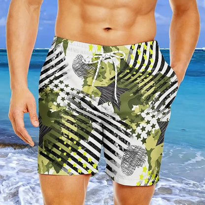 Men's Four Seasons Leisure 3D Printed Beach Shorts Color 16889 GlamzKart