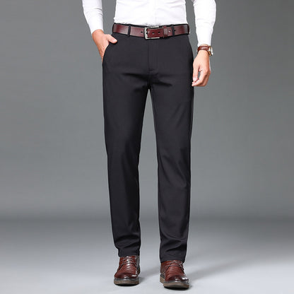 Casual Loose Spring And Autumn Straight Suit Pants Black GlamzKart