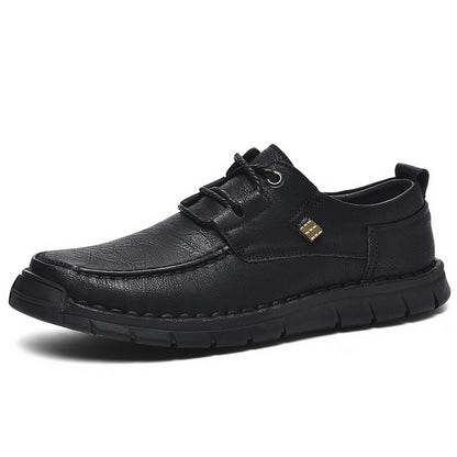 Fashion Personality Soft Bottom Men's Casual Shoes Black Lace Up Style GlamzKart