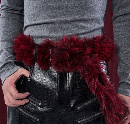 Creative And Versatile Letter Embroidered Fur Belt GlamzKart