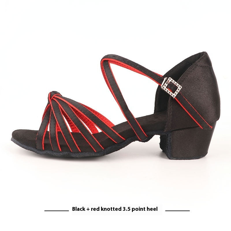 Latin Dance Shoes Grading Is Exactly Dancing Shoes Black Plus Hot Forging Knot GlamzKart