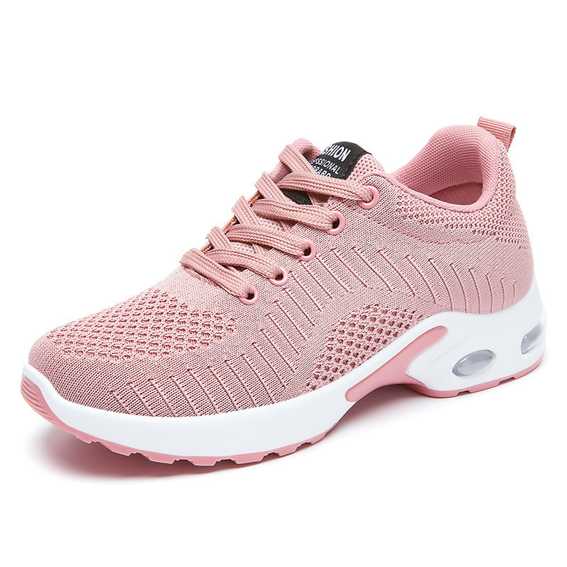 Mesh Air Cushion Shoes Running Shoes Sneaker Pink GlamzKart