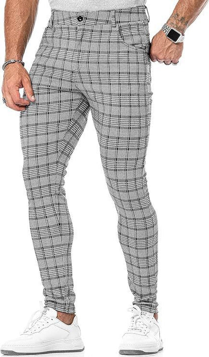 Men's Summer Thin 3D Printed Slim Fit Suit Pants G87P414 GlamzKart