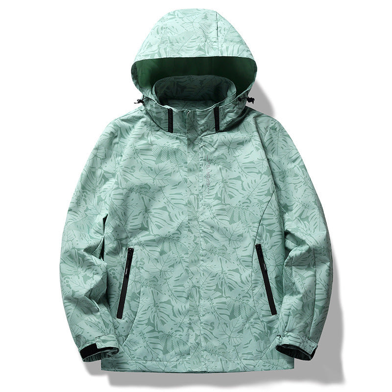 Casual Camouflage Shell Jacket Hooded Color Loose Men GlamzKart