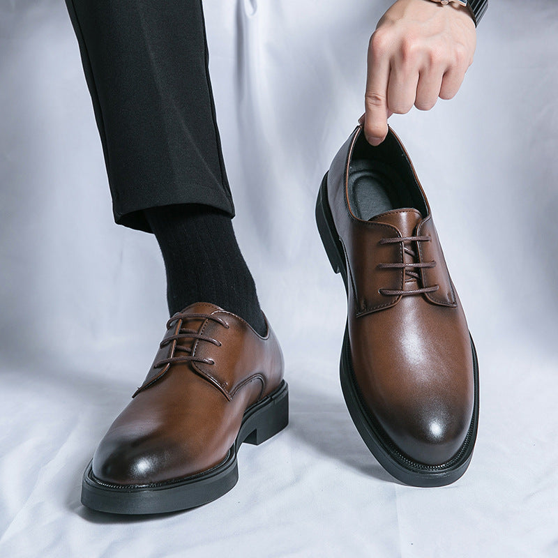 Men's British-style Korean-style Business Leather Shoes GlamzKart