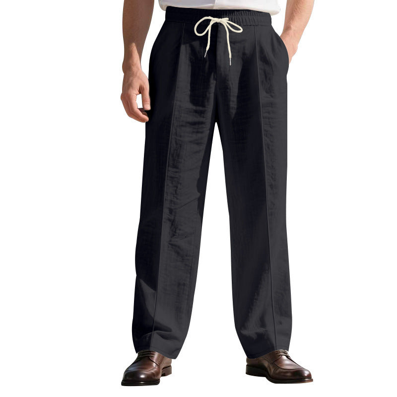 Loose Breathable Linen Leisure Men's Simplicity Trendy Loose Beach Pants GlamzKart