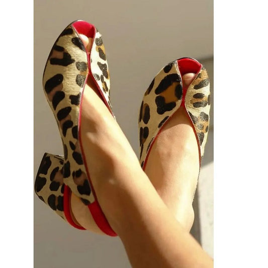 Summer And Autumn Peep-toe Shallow Mouth Chunky Heel High Heel Zebra Horsehair Plus Size Summer Women's Sandals GlamzKart