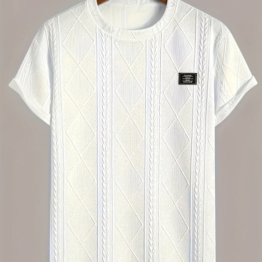 Geometric Embroidery Casual Short Sleeve GlamzKart