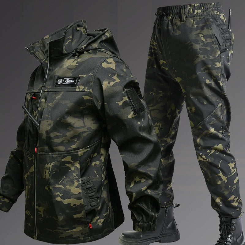 Autumn And Winter Fleece-lined Waterproof Jacket Suit Type C 599 Suit Dark Night GlamzKart