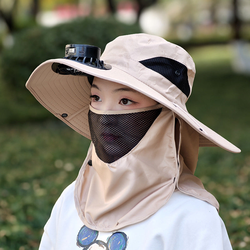 Hat With Fan Men's Fishing Outdoor Sunshade GlamzKart