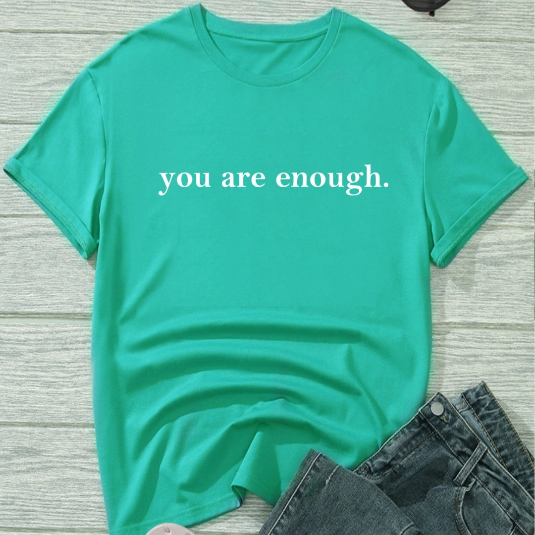 Women's Letter Printed Fashionable Round Neck Short Sleeved Shirt GlamzKart