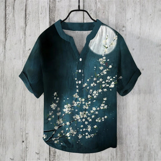 Summer Beach Casual Men's Clothing Short Sleeve V-neck GlamzKart