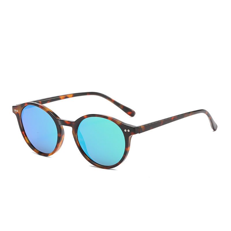 Round Polarized Full Rim Frame Sunglasses Hawksbill Frame Green GlamzKart