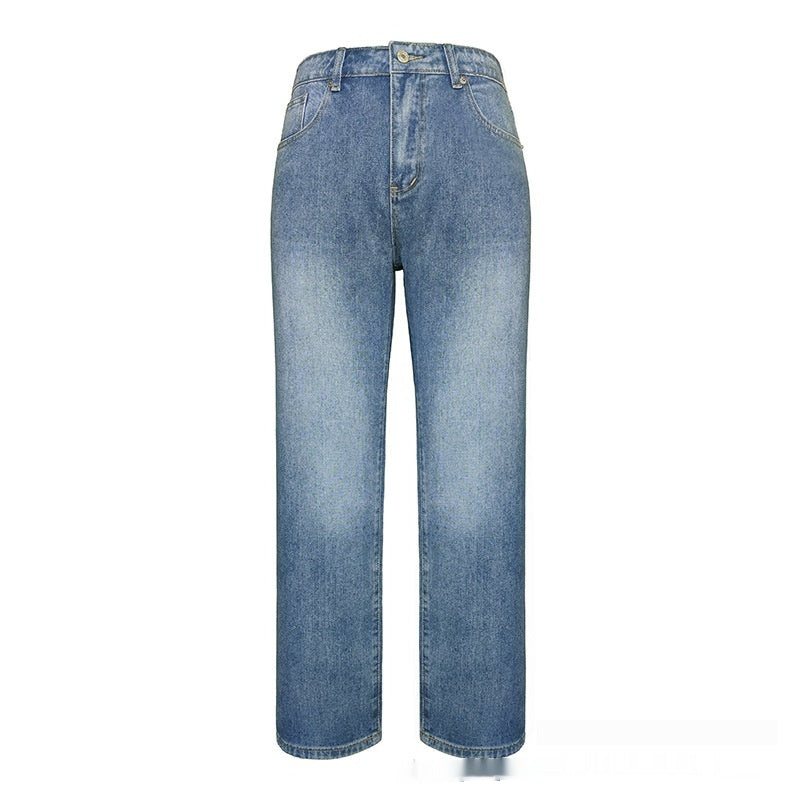 Loose Mid Waist Casual Straight Pants Cropped Pants GlamzKart