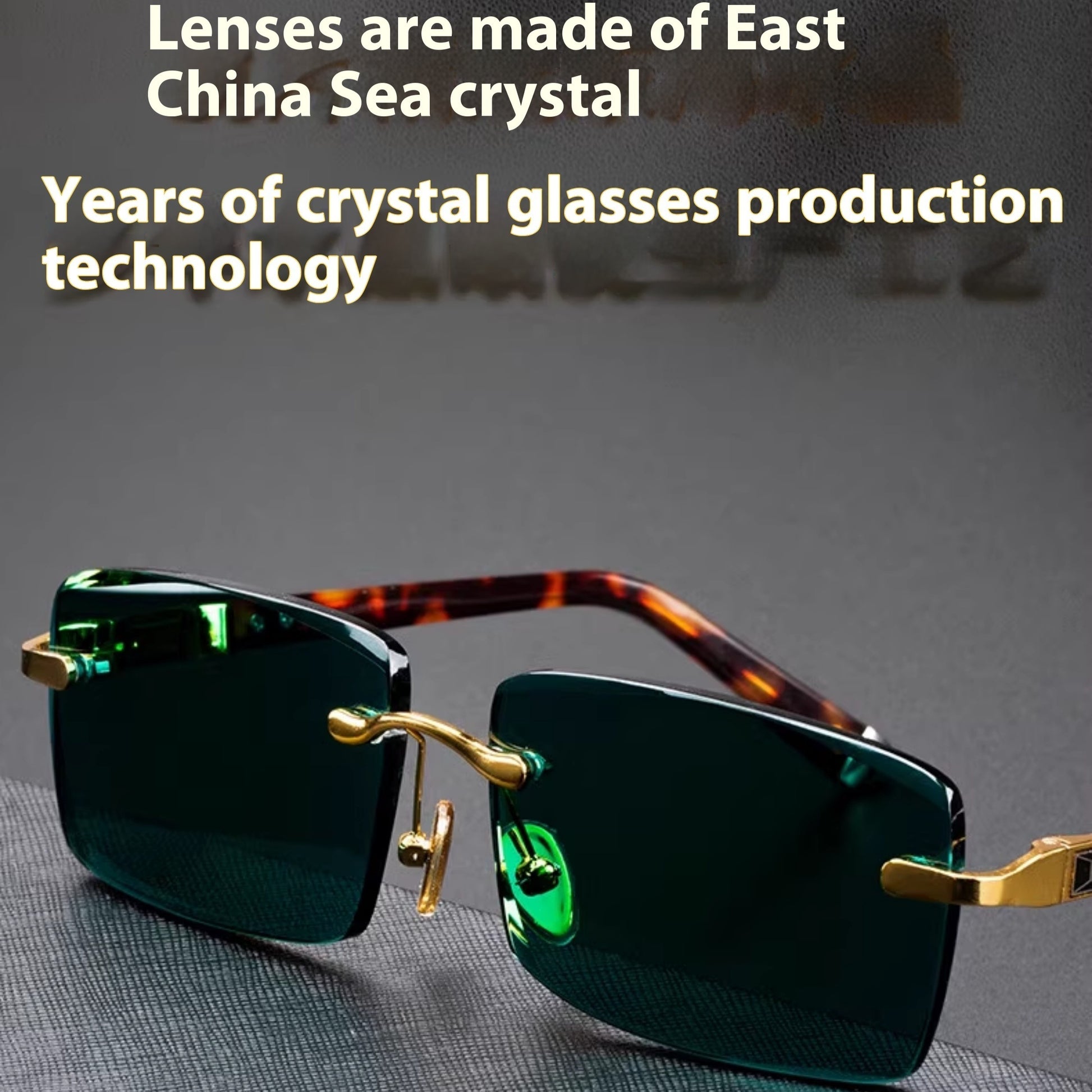 High End Wealth Attracting Dark Green Crystal Glasses Green GlamzKart