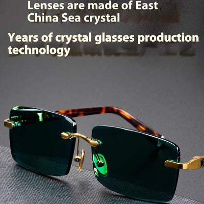 High End Wealth Attracting Dark Green Crystal Glasses Green GlamzKart