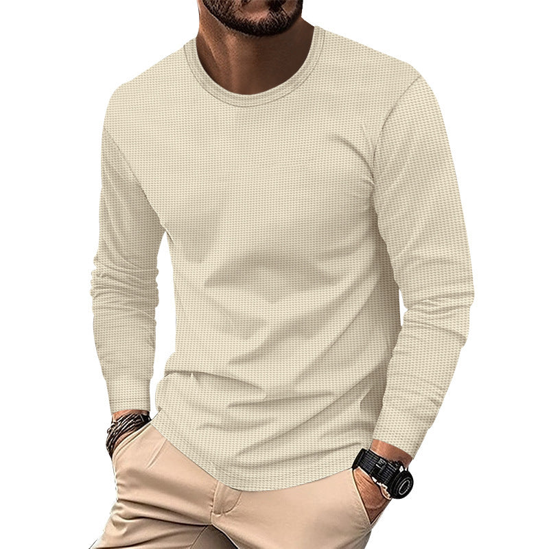 Round Neck Waffle Casual Top For Men GlamzKart