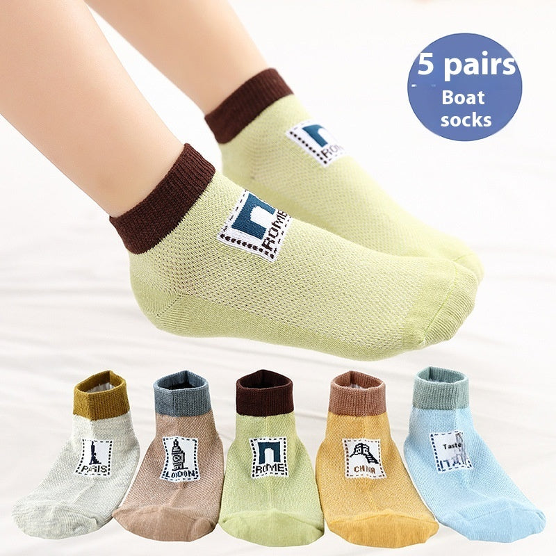 Children's Solid Color Short Socks LR513 Global Travel 3to5 GlamzKart