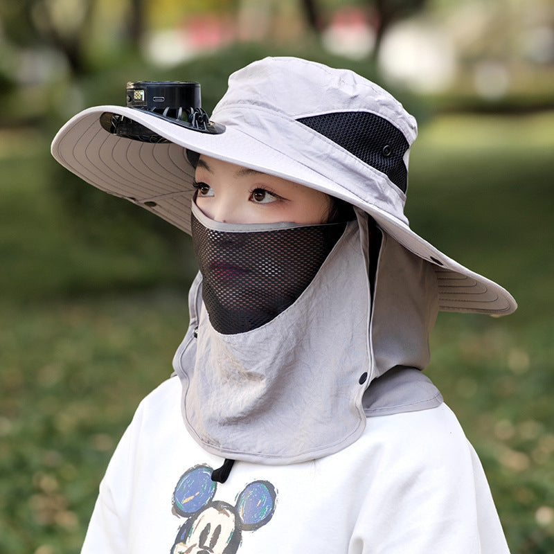 Hat With Fan Men's Fishing Outdoor Sunshade GlamzKart