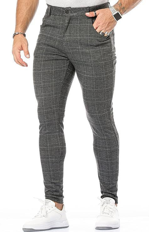 Men's Summer Thin 3D Printed Slim Fit Suit Pants G87P412 GlamzKart