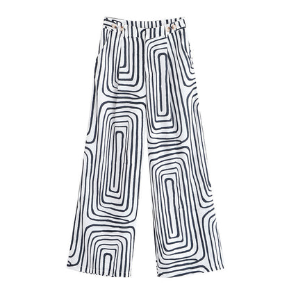 Summer Fashion Printed Geometric Women's Trousers GlamzKart