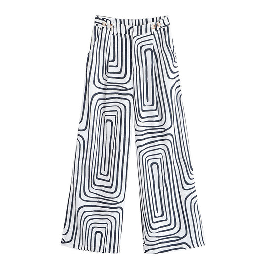 Summer Fashion Printed Geometric Women's Trousers GlamzKart