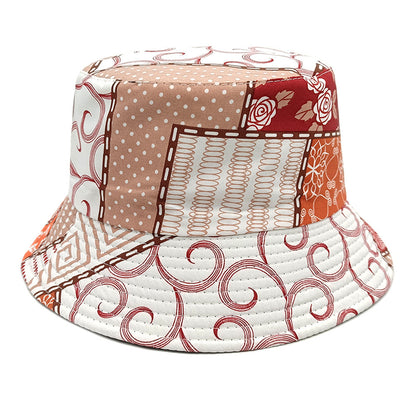 Geometric Bucket Hat Color Matching Printing Double-sided Wear Bucket Hat 5color M GlamzKart