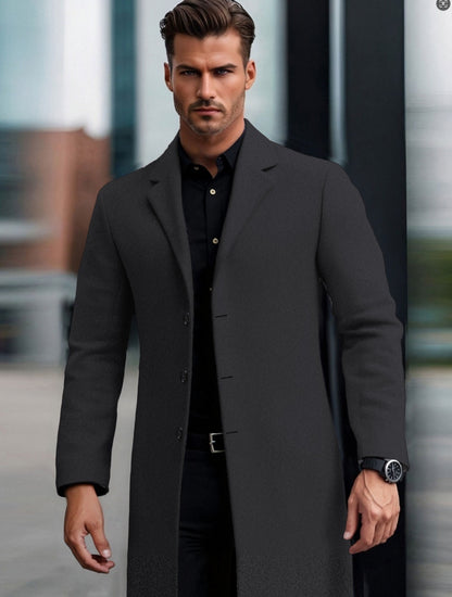 Lapel European And American Lapel Slim Coat Dark Gray GlamzKart