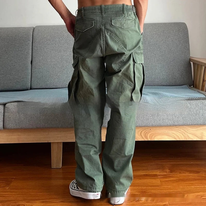 Men's Large Loose Pockets Wear-resistant Washing Paratrooper Pants GlamzKart