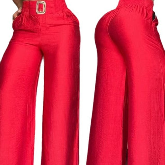 Wide Leg High Waist Loose And Slimming Metal Decorative Speakers Trousers GlamzKart