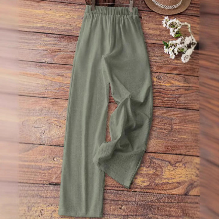 Leisure Wide Leg Pants Printed Loose Trousers GlamzKart