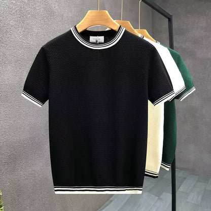 Men's Slim Fit Stretch Crew Neck T-shirt GlamzKart