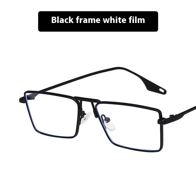 Women's Fashion Metal Frame Sunglasses Small Frame Black Frame White GlamzKart