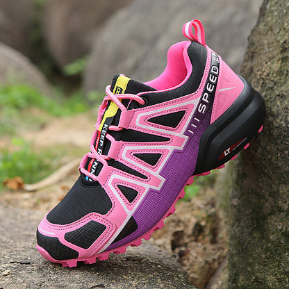 New Trendy Unique Casual Sports Shoes Off-road Outdoor Climbing Boots Rose Red GlamzKart