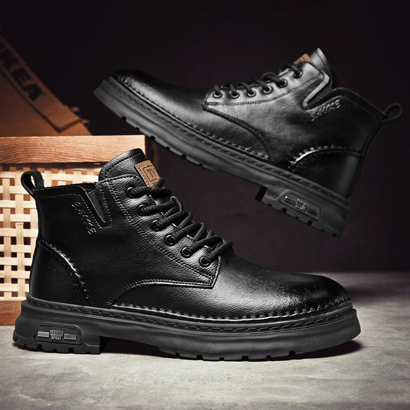Martin Boots Thick-soled Mid-top Retro Easy Matching Casual GlamzKart