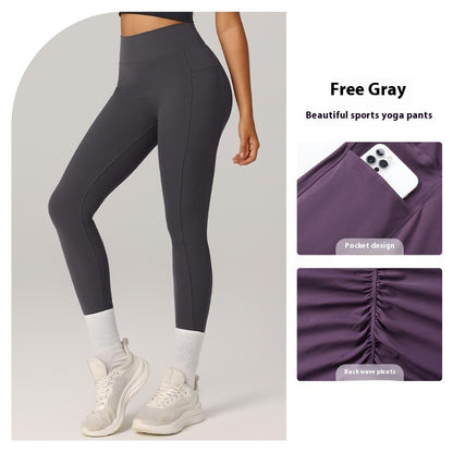 High Waist Shaping Yoga Quick-drying Breathable Fitness Pants Gray GlamzKart