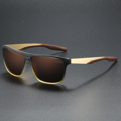 Men's TR Metal Polarized Sunglasses Brown GlamzKart
