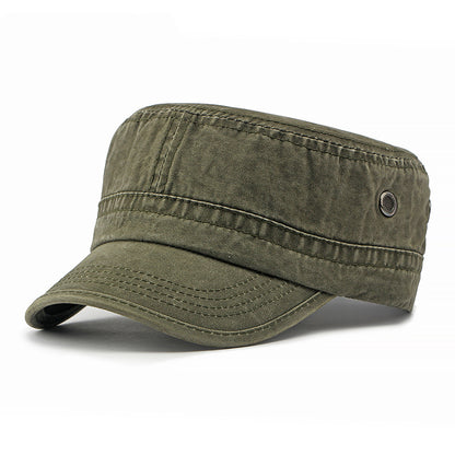 All-match Flat Top Military Cap Men And Women Army Green Adjustable GlamzKart