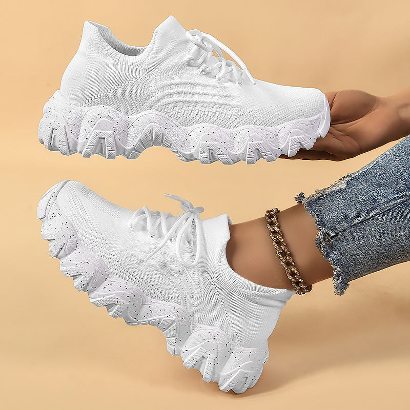 Lace-up Fly-knit Socks Shoes Fashion Trendy Sneakers GlamzKart