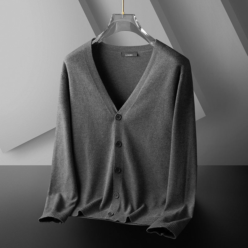 Thin Trendy Casual Outdoor Cotton Knitwear Black Sweater Dark Gray GlamzKart