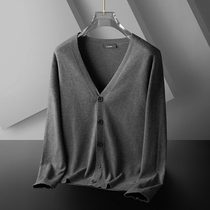 Thin Trendy Casual Outdoor Cotton Knitwear Black Sweater Dark Gray GlamzKart