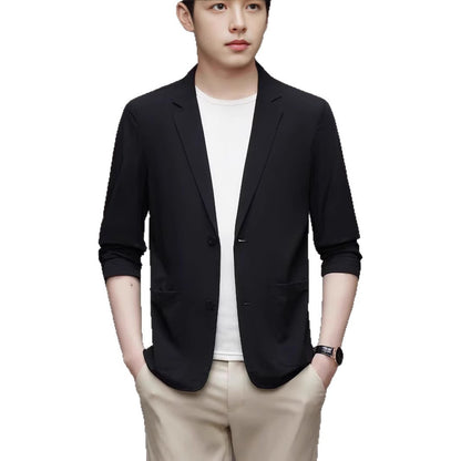 Ice Silk Men's Lightweight Casual Stretch Suit GlamzKart