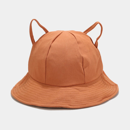 Japanese Style Artistic Sun Hat Summer Leisure Bucket Hat Tide Warm Orange M GlamzKart