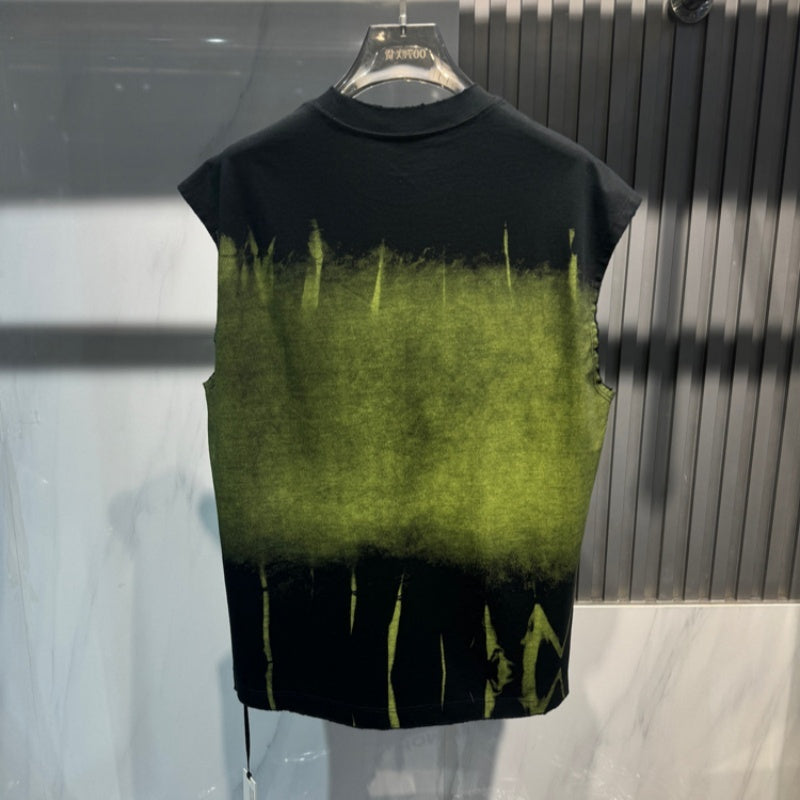 Letter Printing Gradient Comfortable Vest Ruan Handsome Sleeveless GlamzKart