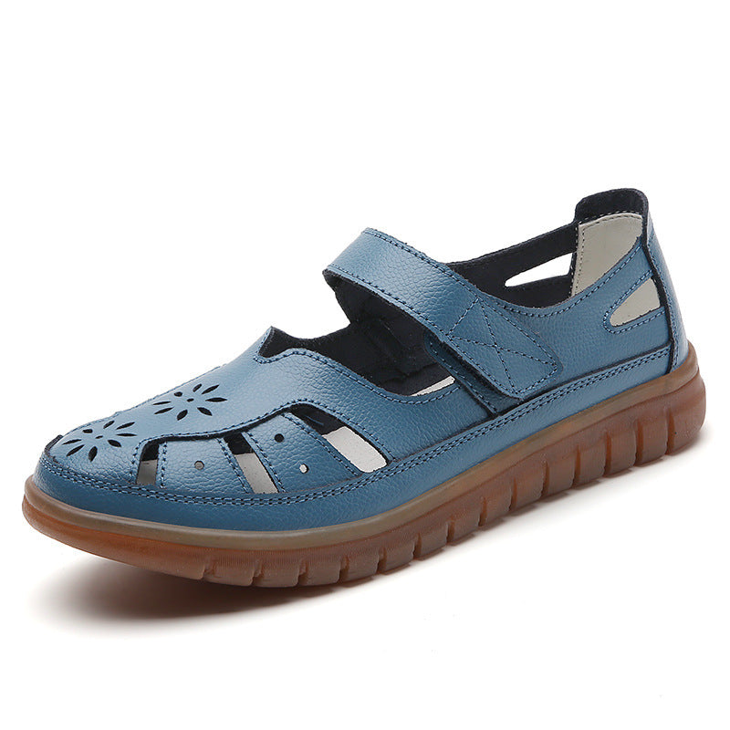 New Plus Size Hollow-out Hole Shoes For Women Blue GlamzKart