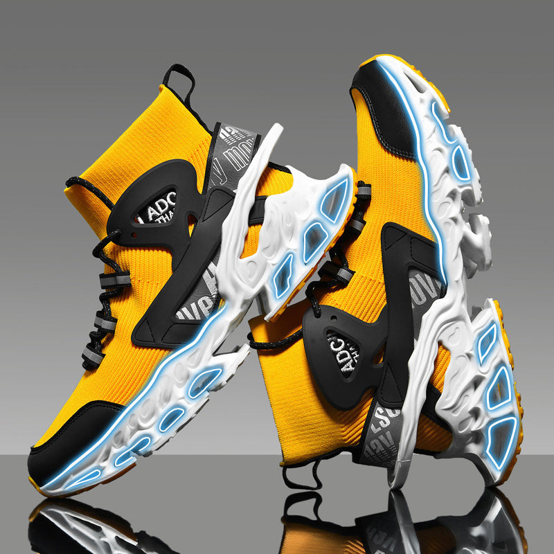 Men's High-top Shock-absorbing Running Mesh Sneaker GlamzKart