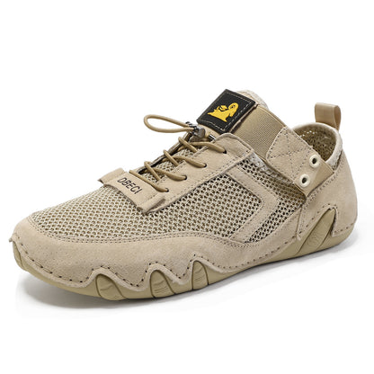 Casual All-matching And Lightweight Breathable Mesh Shoes Sand Color GlamzKart