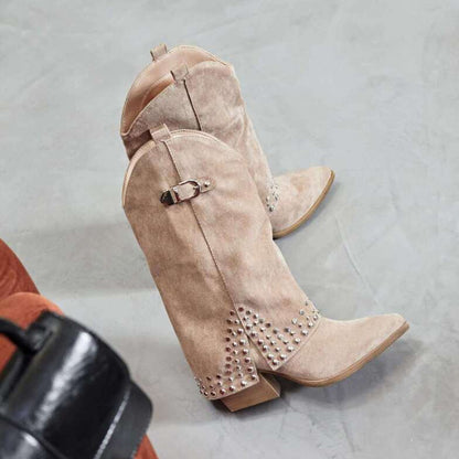 Spring And Autumn Pointed Knight Boots Women GlamzKart