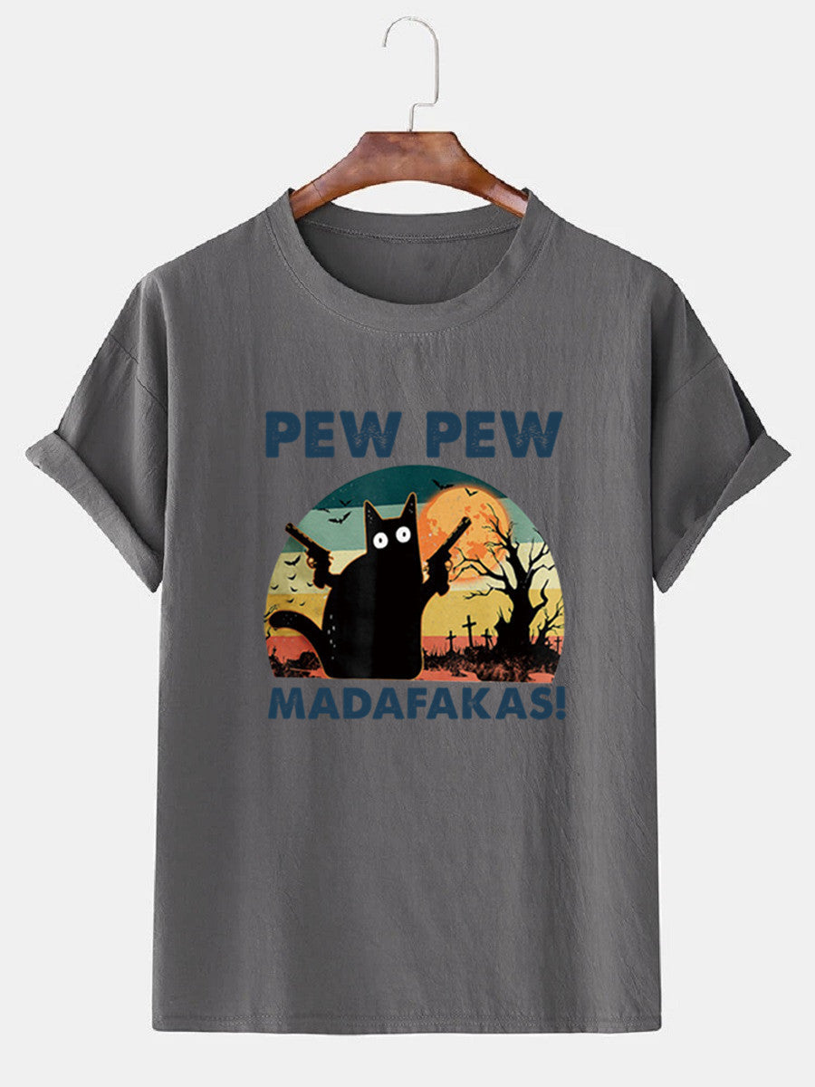 Loose Men's Clothing Cat T-shirt Top GlamzKart